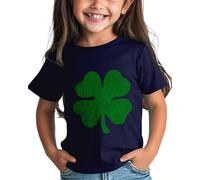 OBiQuzz Camiseta corta St Day Graphic Tee Comfortable Fit for Daily Wear Green Ages 1 15 Top Mujer Negro, azul oscuro, 3-4 años