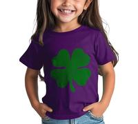 OBiQuzz Camiseta corta St Day Graphic Tee Comfortable Fit for Daily Wear Green Ages 1 15 Top Mujer Negro, morado, 10-11Years