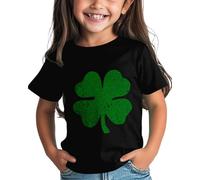 OBiQuzz Camiseta corta St Day Graphic Tee Comfortable Fit for Daily Wear Green Ages 1 15 Top Mujer Negro, Negro , 6-7 años