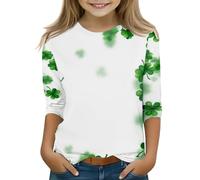 OBiQuzz Camiseta de túnica de fantasía verde para niñas, divertida camiseta del día del día 74, Blanco, 10-11Years
