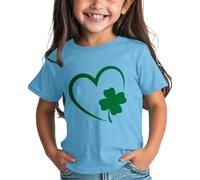 OBiQuzz Camiseta para bebé M y Boys St Day Camiseta gráfica Cómodo Ajuste para Daily Wear Green Ages 1 15 Niñas con Blusa, azul celeste, 6-7 años