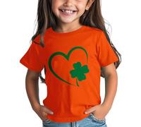 OBiQuzz Camiseta para bebé M y Boys St Day Camiseta gráfica Cómodo Ajuste para Daily Wear Green Ages 1 15 Niñas con Blusa, naranja, 6-7 años