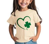 OBiQuzz Camiseta para bebé M y Boys St Day Camiseta gráfica Cómodo Ajuste para Daily Wear Green Ages 1 15 Niñas con Blusa, beige, 6-7 años