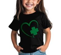 OBiQuzz Camiseta para bebé M y Boys St Day Camiseta gráfica Cómodo Ajuste para Daily Wear Green Ages 1 15 Niñas con Blusa, Negro , 6-7 años