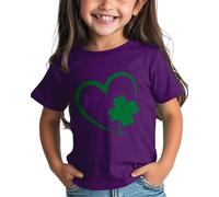 OBiQuzz Camiseta para bebé M y Boys St Day Camiseta gráfica Cómodo Ajuste para Daily Wear Green Ages 1 15 Niñas con Blusa, morado, 6-7 años