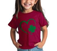 OBiQuzz Camiseta para bebé M y Boys St Day Camiseta gráfica Cómodo Ajuste para Daily Wear Green Ages 1 15 Niñas con Blusa, Vino, 6-7 años