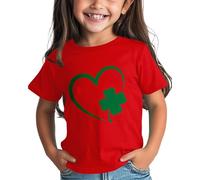 OBiQuzz Camiseta para bebé M y Boys St Day Camiseta gráfica Cómodo Ajuste para Daily Wear Green Ages 1 15 Niñas con Blusa, rojo, 6-7 años