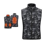 OBiQuzz Chaleco acolchado para hombre, ligero, de invierno, chaleco térmico, para el tiempo libre, unisex, sin mangas, ajuste regular, chaleco deportivo, de camuflaje, con bolsillos, chaleco de pesca