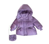 OBiQuzz Chaqueta acolchada para niños y niñas: chaqueta de plumón corta, chaqueta de invierno cálida, chaqueta ligera con capucha con cremallera, chaqueta cortavientos, chaqueta para exteriores