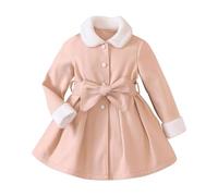 OBiQuzz Chaqueta de forro polar para niña, chaqueta de invierno cálida chaqueta de entretiempo con botón hacia abajo chaqueta exterior con mosquitero chaqueta de ocio chaqueta ligera monocolor clásico