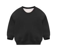 OBiQuzz Children Otoño Invierno Sólido Jersey Tops Manga Larga O Cuello Sudaderas Sudadera con Capucha E Girl, Negro , 5-6 años