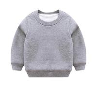OBiQuzz Children Otoño Invierno Sólido Jersey Tops Manga Larga O Cuello Sudaderas Sudadera con Capucha E Girl, gris, 3-4 años