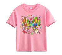 OBiQuzz Girls and Boys Casual Short Sleeved T Shirt 100 Days of School Opening 100 Days Aniversary Personality Loose Short Sleeved Shungite Ring, Rosa., 10-11Years