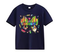 OBiQuzz Girls and Boys Casual Short Sleeved T Shirt 100 Days of School Opening 100 Days Aniversary Personality Loose Short Sleeved Shungite Ring, marine, 10-11Years