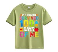 OBiQuzz Girls and Boys Casual Short Sleeved T Shirt 100 Days of School Opening 100 Days Aniversary Personality Loose Short Sleeved Baby Fliege Rot, AG., 2-3 años