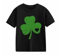 OBiQuzz Girls and Boys Casual Short Sleeved T Shirt St Day Middle and Large Children's Retro Personality 2D Printing Children's Loose Short Sleeved Manga Larga Negro 140, Negro , 12-13 años