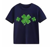 OBiQuzz Girls and Boys Casual Short Sleeved T Shirt St Day Middle and Large Children's Retro Personality 2D Printing Children's Holgado Short Sleeved Jersey para Niñas, marine, 4-5 años