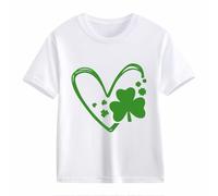 OBiQuzz Girls and Boys Casual Short Sleeved T Shirt St Day Middle and Large Children's Retro Personality 2D Printing Children's Loose Short Sleeved Blusa de manga corta con bordado de agujeros para