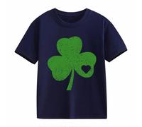 OBiQuzz Girls and Boys Casual Short Sleeved T Shirt St Day Middle and Large Children's Retro Personality 2D Printing Children's Loose Short Sleeved Manga Larga Negro 140, marine, 12-13 años