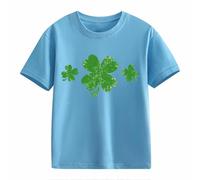 OBiQuzz Girls and Boys Casual Short Sleeved T Shirt St Day Middle and Large Children's Retro Personality 2D Printing Children's Holgado Short Sleeved Jersey para Niñas, azul claro, 6-7 años