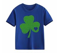 OBiQuzz Girls and Boys Casual Short Sleeved T Shirt St Day Middle and Large Children's Retro Personality 2D Printing Children's Loose Short Sleeved Manga Larga Negro 140, azul, 6-7 años