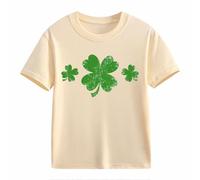 OBiQuzz Girls and Boys Casual Short Sleeved T Shirt St Day Middle and Large Children's Retro Personality 2D Printing Children's Holgado Short Sleeved Jersey para Niñas, beige, 6-7 años