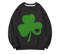 OBiQuzz Jersey adolescente cuello redondo sudaderas primavera y otoño St Day Middle and large Children's Sweatshirts Retro Personality 2D Printing Children's Casual Sudadera Gris, Negro , 4-5 años