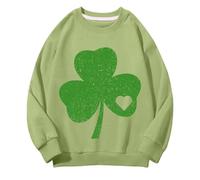 OBiQuzz Jersey adolescente cuello redondo sudaderas primavera y otoño St Day Middle and large Children's Sweatshirts Retro Personality 2D Printing Children's Casual Sudadera Gris, verde, 4-5 años