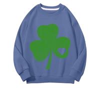 OBiQuzz Jersey adolescente cuello redondo sudaderas primavera y otoño St Day Middle and large Children's Sweatshirts Retro Personality 2D Printing Children's Casual Sudadera Gris, marine, 4-5 años