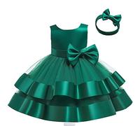 OBiQuzz Niños Niño Bebé Princesa Pageant Vestido Bowknot sin mangas Vestido de tul con cintas para la cabeza Prom vestido de baile Cardigan 140 Niñas, GN1, 4-5 años