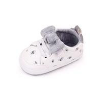 OBiQuzz Niños Niños Bebé Recién Nacido Zapatillas Niñas Lindo Lazo PU Zapatos Planos Zapatos Zapatos 21 Niños, gris, 20 EU