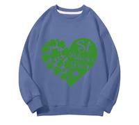 OBiQuzz Orejas Suéter Mujer Cuello Sudaderas Primavera y Otoño St Day Middle and Large Children's Sweatshirts Retro Personality 2D Printing Children's Casual Sweatshirt Stripe Pullover, marine, 4-5