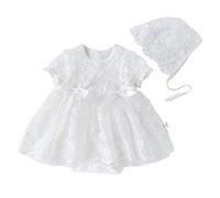 OBiQuzz Recién nacido bebé primavera pajarita manga corta interior exterior sombrero princesa vestido cumpleaños ropa historia de Adviento 24 capítulos, Blanco, 3-6 meses
