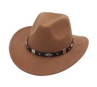OBiQuzz Sombrero de bolos con hebilla de cinturón estilo occidental Love Top Broadside Wide Brim Head Cowboy Dress Up Hats for Faschingskostüme Damen Cowboy, caqui, Talla única