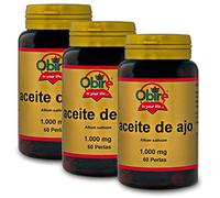 Obire | Aceite Ajo 1000 mg | Complemento Alimenticio Antiinflamatorio Natural | Favorece la Circulación | Ayuda a mantener los niveles de colesterol | No Gluten ni Lactosa | 60 Perlas | 3 unidades
