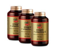 Obire Aceite de Onagra 500 mg con 10% en GLA (Ácido Gamma-linolénico) + 3,35 mg de Vitamina E - 450 perlas, 3 Unidades