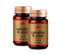Obire | Cabellos y Uñas 225 mg | Pack 2 Unidades | 100 Cápsulas | Levadura + Selenio | Ayuda a Fortalecer y Frenar la Caída del Cabello | Ayuda a Reforzar las Uñas Débiles y Quebradizas