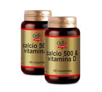 Obire - Calcio 500 y Vitamina D - Pack 2 Unidades - 100 Perlas - El Calcio Favorece la Salud de los Huesos - Ayuda a la Correcta Función Cognitiva