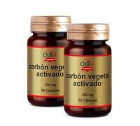 Obire | Carbón Vegetal Activado 200 mg | Pack 2 Unidades | 60 Cápsulas | Ayuda para Aliviar Trastornos Gastrointestinales e Intoxicaciones | Disminuye Gases Intestinales e Hinchazón Abdominal