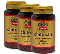 Obire | Chitosán 300 mg | Complemento Alimenticio con Efecto Saciante y Reductor del Apetito | Ayuda a Mantener Constantes los Niveles de Azúcar en Sangre | 100 Cápsulas | Pack 3 Unidades