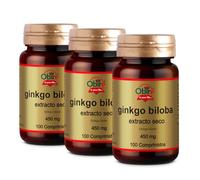 Obire | Ginkgo Biloba Plus: Ginkgo Biloba 450 mg. (Extracto Seco) | Mejora la Circulación y la Función Cerebral | 100 Comprimidos (Pack 3 Unidades)