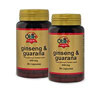 Obire | Ginseng + Guaraná 400 mg | Pack 2 Unidades | 90 Cápsulas | Ayuda a Aumentar el Rendimiento Físico y Mental | Ayuda a Reducir la Fatiga | Vitalidad | Ideal para Estudiantes y Deportistas