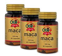 Obire | Maca 500 mg | Pack 3 Unidades | 60 Cápsulas | Ayuda a Potenciar la Libido | Ayuda a Incrementar la Energía y Resistencia | Con Aminoácidos, Minerales, Proteínas y Vitaminas