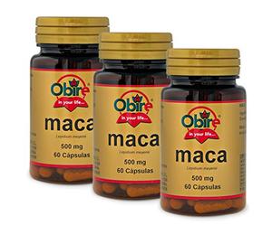 Obire | Maca 500 mg | Pack 3 Unidades | 60 Cápsulas | Ayuda a Potenciar la Libido | Ayuda a Incrementar la Energía y Resistencia | Con Aminoácidos, Minerales, Proteínas y Vitaminas