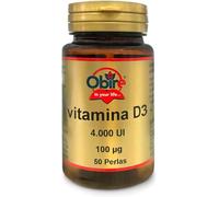 Obire - Vitamina D 100 mcg (4000 U.I) - 50 Perlas - Mejora Absorción de calcio - Fortalece Sistema Inmune - Salud Cardiovascular