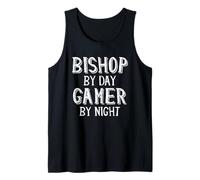 Obispo De Día Jugador De Noche Iglesia Navidad Juegos Obispos Camiseta sin Mangas