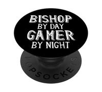 Obispo De Día Jugador De Noche Iglesia Navidad Juegos Obispos PopSockets PopGrip Adhesivo