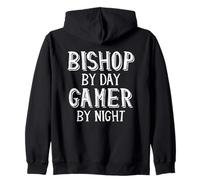 Obispo De Día Jugador De Noche Iglesia Navidad Juegos Obispos Sudadera con Capucha