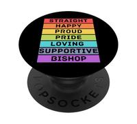 Obispo Recto Feliz Orgulloso Orgullo Amoroso obispos de Apoyo PopSockets PopGrip Adhesivo