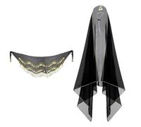 Obitas de Pascua gansos porche, disfraz de estatua de pato - Belly Dance Veil Porch Duck Outfit con bufanda de lentejuelas - Estatuas de animal primaveral decorativas vestir para la decoración de arte